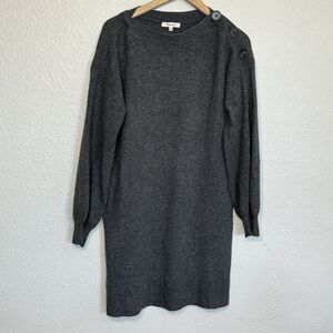 Madewell Dress Women M Gray Sweater Tunic Merino Wool Essential Classic Office